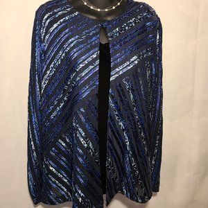 NWT Chico's Travelers sheer fancy blue jacket XL